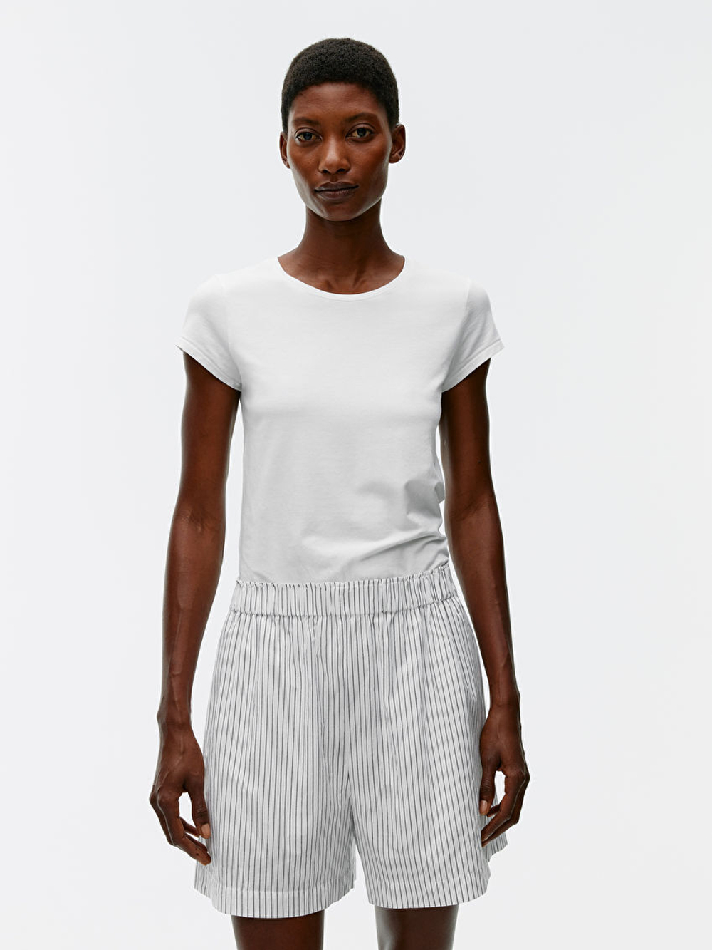 ARKET ХЛОПКОВЫЕ ШОРТЫ, CИНИЙ