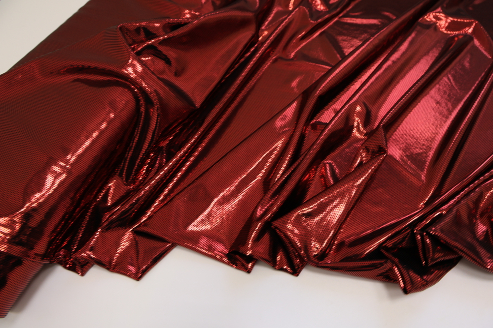 Трикотаж голография красный