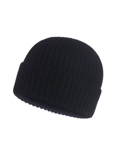 Женская шапка черного цвета из шерсти и кашемира - фото 1