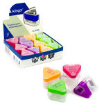 Точилка пластиковая Alingar, 2 отверстия, контейнер, ассорти