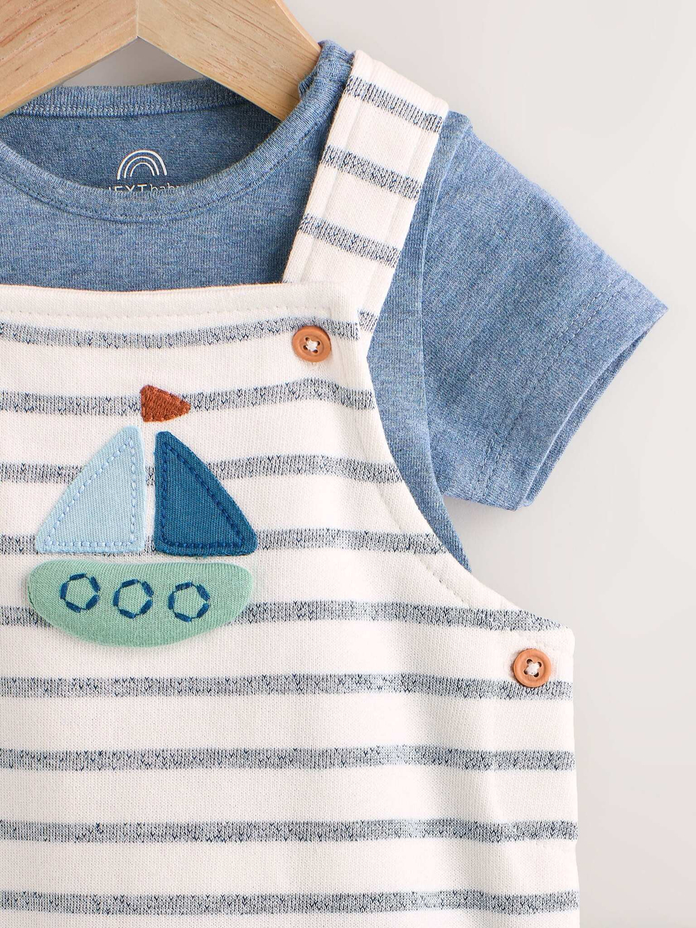 Комбинезон и боди в комплекте для малышей Next E47-399, Голубой, Молочный