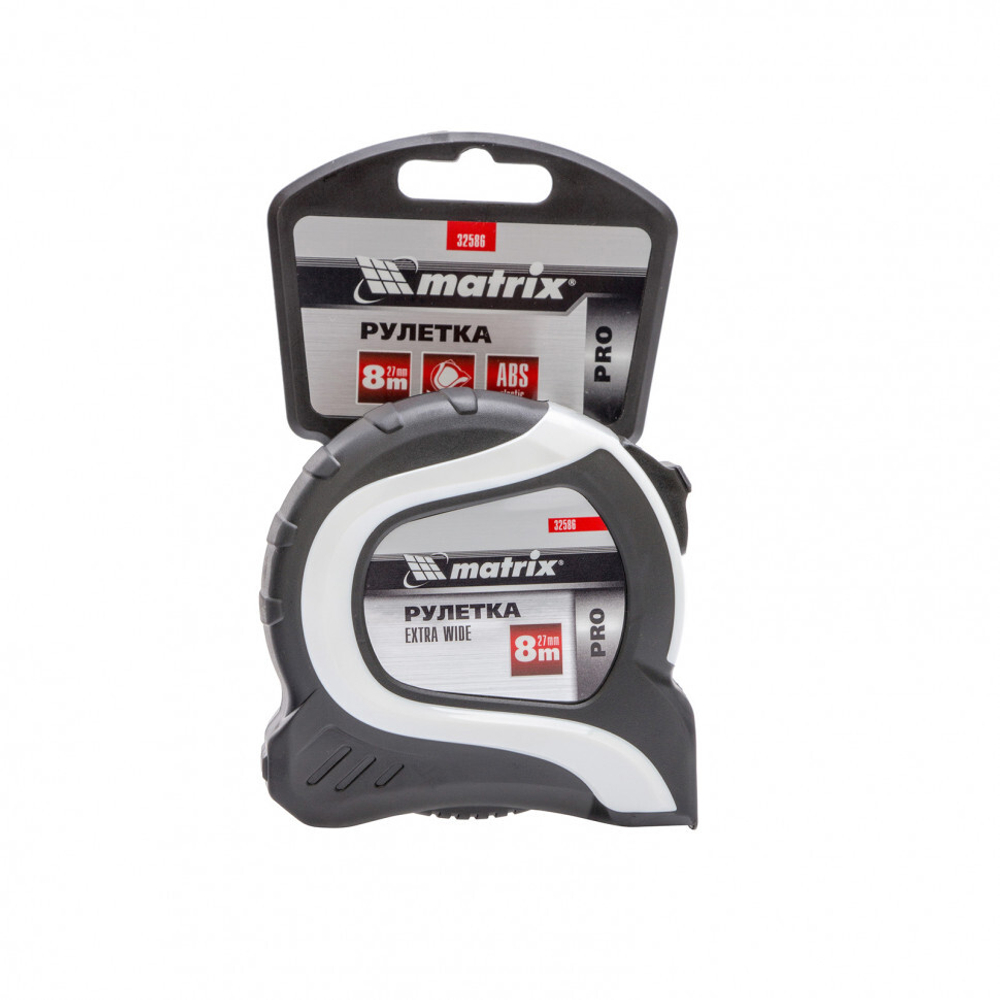 Рулетка Extra Wide,8 м x 27 мм,двухкомпонентный корпус,Pro Matrix