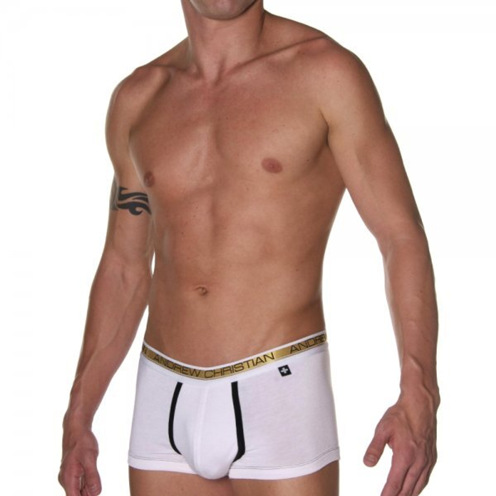 Мужские трусы хипсы белые Andrew Christian Slim Focus Boxer White 5069