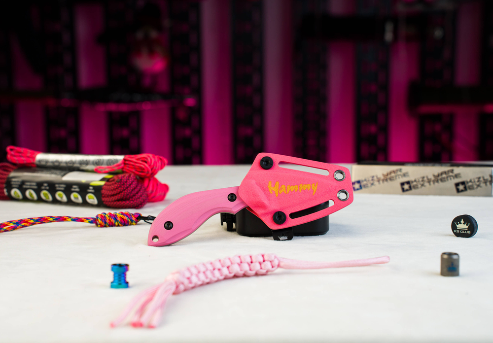 Туристический нож Hammy Niolox StoneWash G10 Pink Kydex