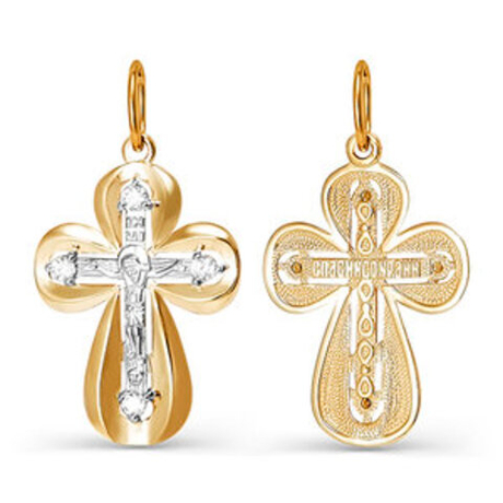 Крест из золота с фианитами