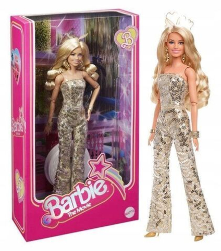 Кукла Barbie Mattel THE MOVIE DOLL Кинокукла в золотом комбинезоне HPJ99