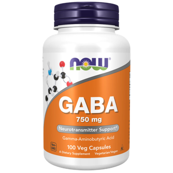 Now Foods GABA 750 mg 100 veg capsules, ГАБА, Гамма-Аминомасляная кислота