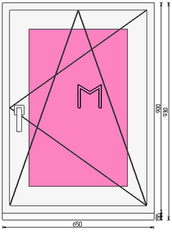 Пластиковое окно 900 х 650 ТермА Эко + Москитная сетка