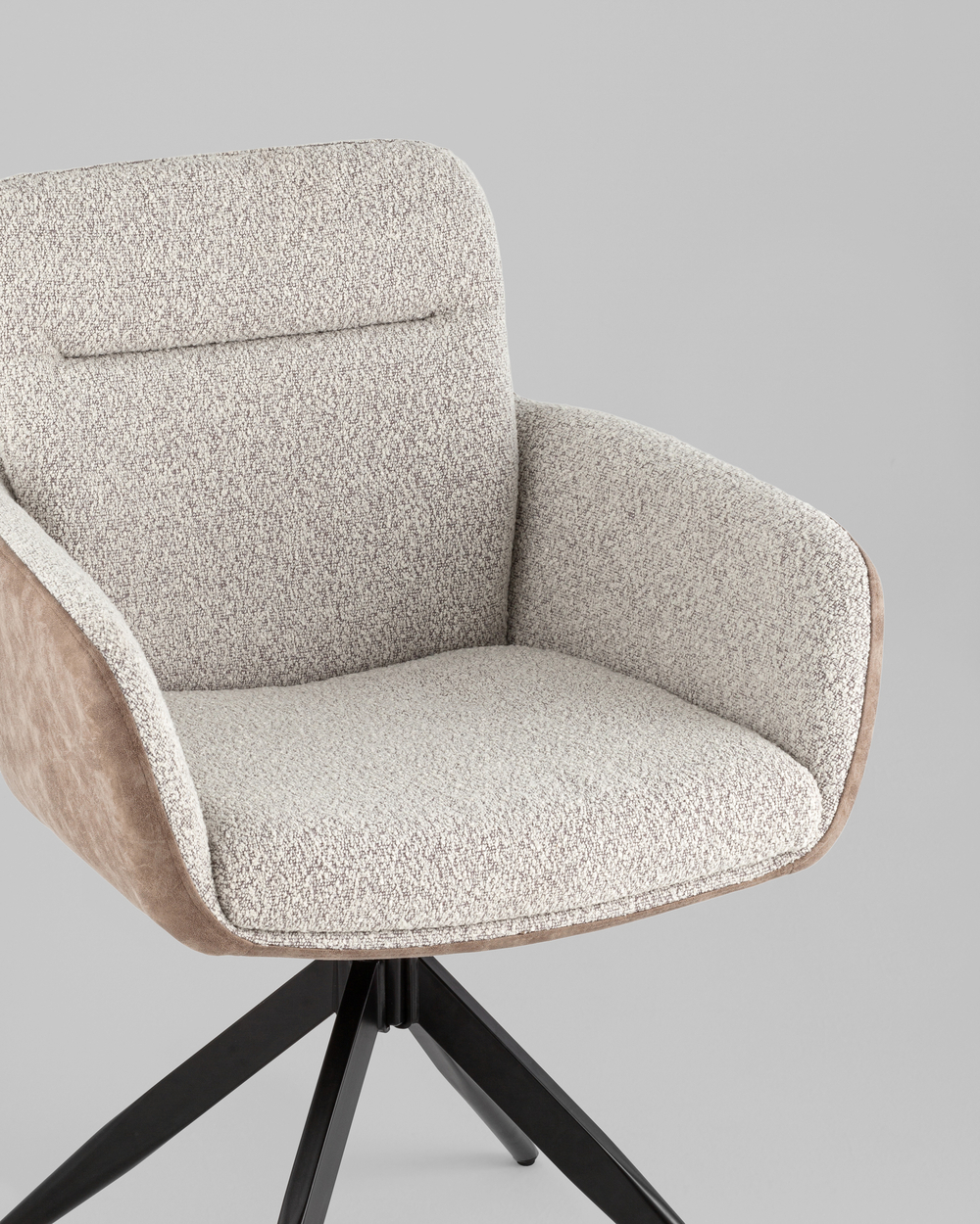 Стул обеденный Waldo светло-серый c бежевой экокожей