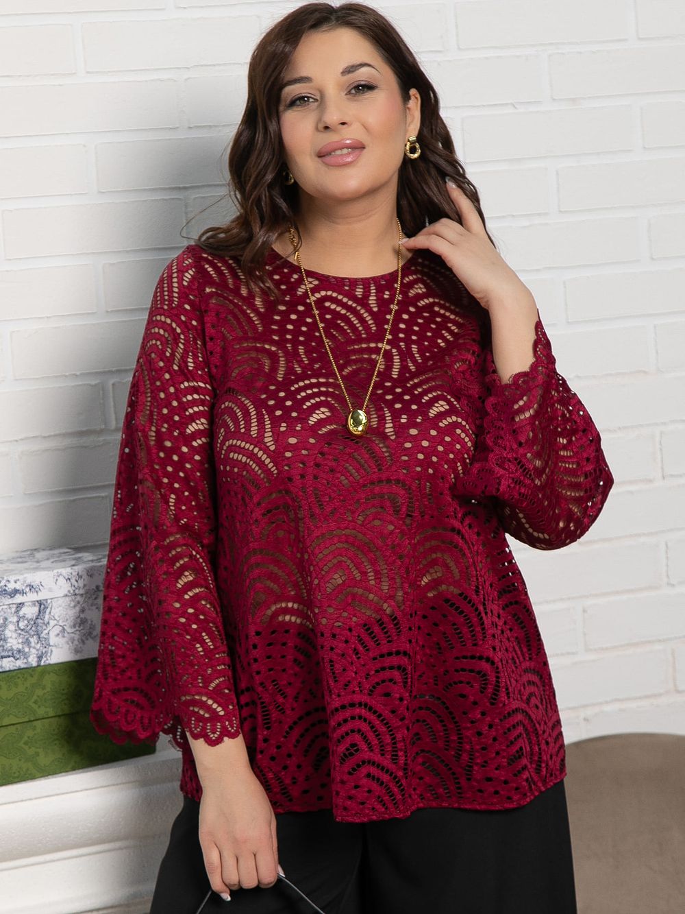 Блуза Лунная ночь (бордовая) Б15071-30М LT Collection