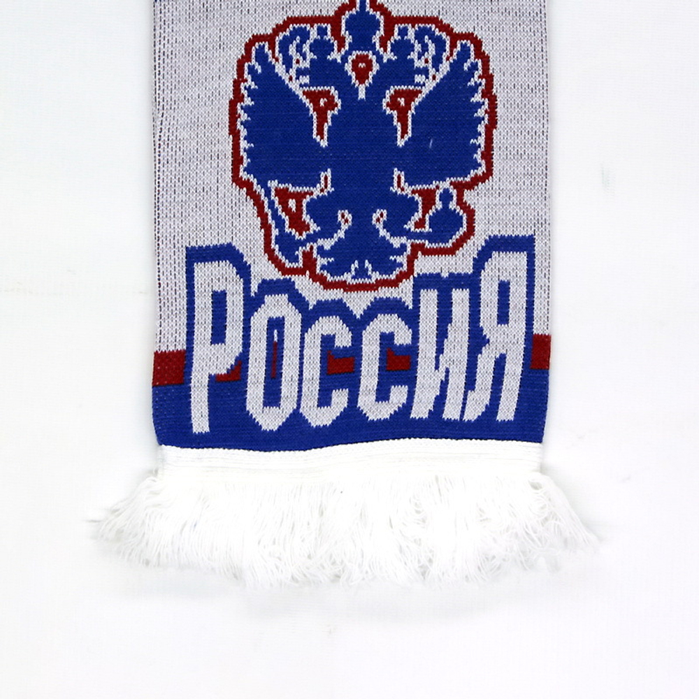 Шарф Россия триколор вязаный