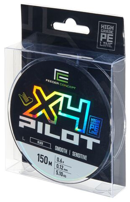 Леска плетёная Feeder Concept Pilot X4 BRAID Black 150м, 0.12мм