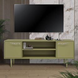 Тумба под ТВ Арт Колор matte 155см Классик Сильвер Зеленая олива матовая