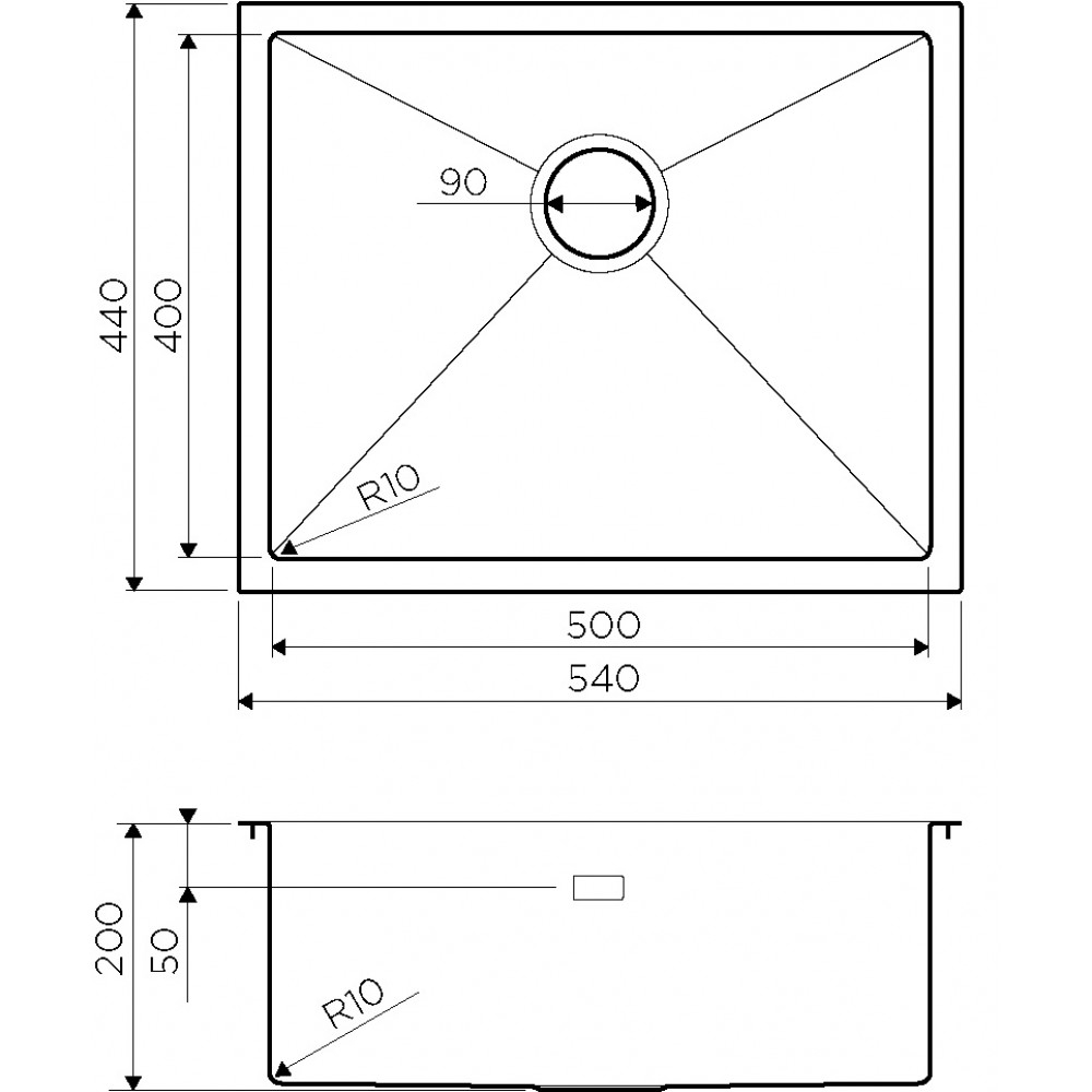 Кухонная мойка Omoikiri Taki 54-U/IF-IN