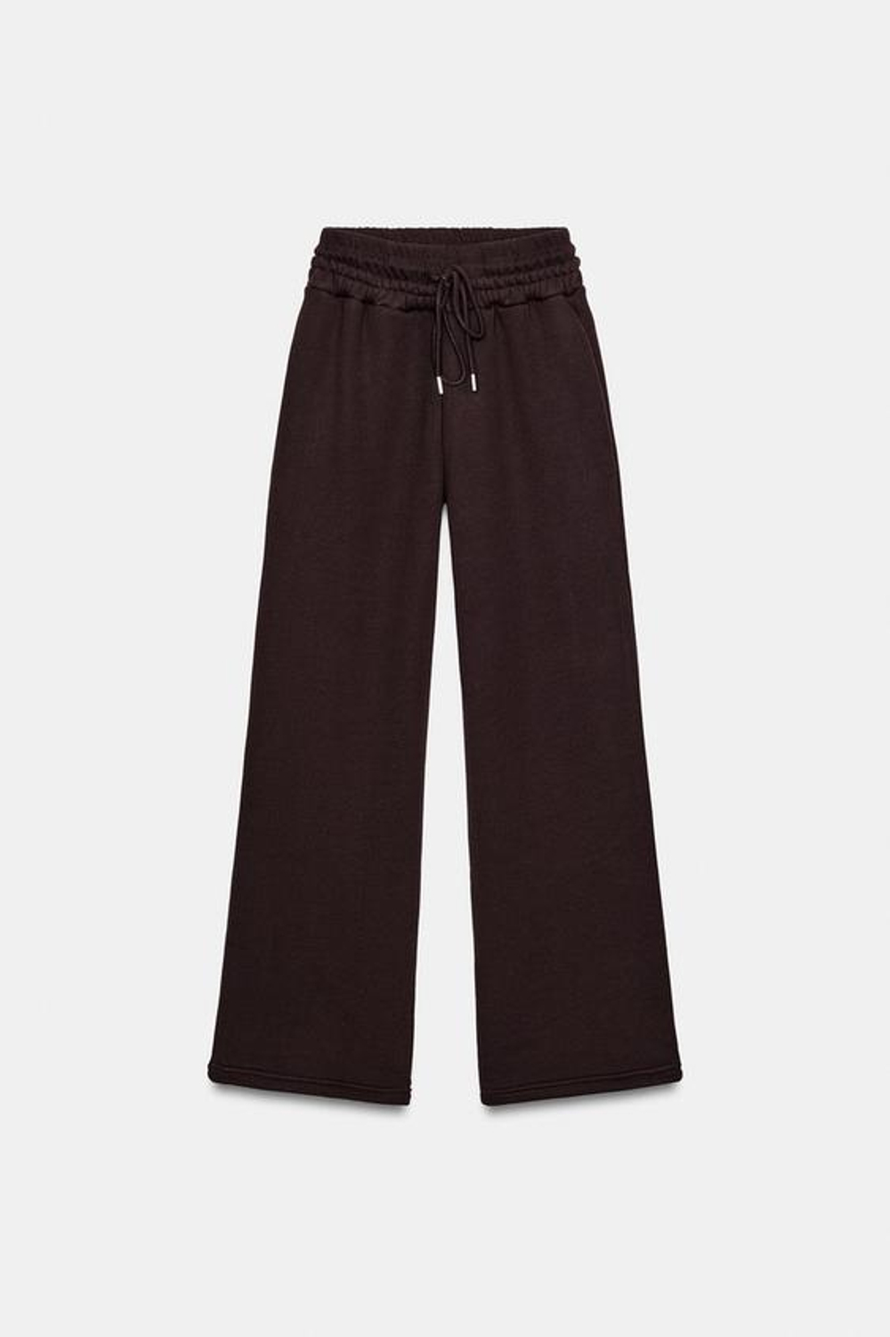 ZARA БРЮКИ ПРЯМОГО КРОЯ ИЗ МЯГКОЙ ТКАНИ, КОРИЧНЕВЫЙ