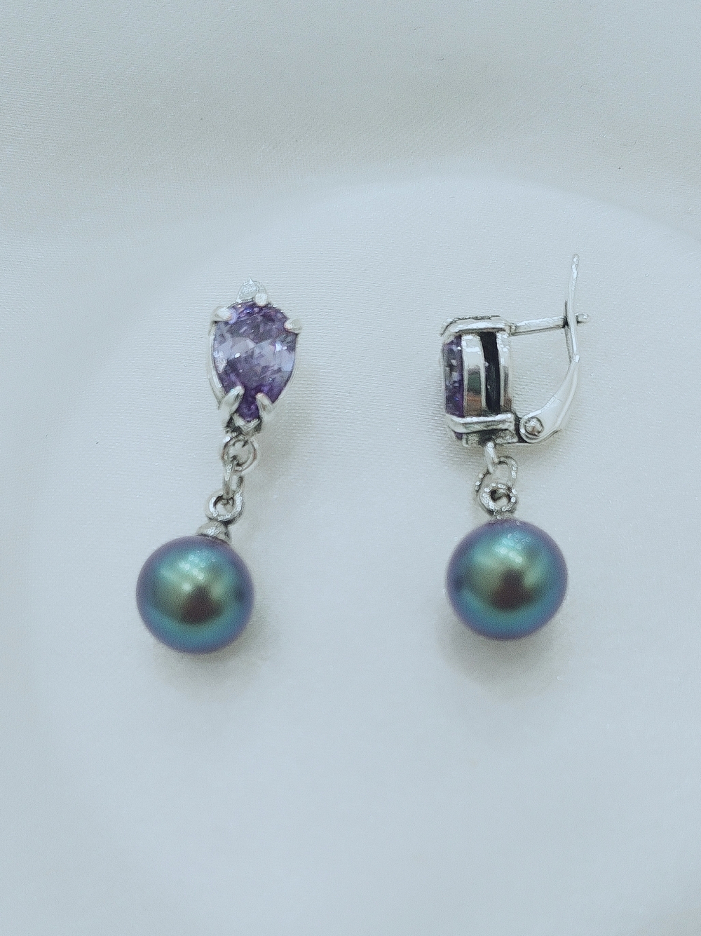 Самбука серьги в серебряном покрытии из коллекции "Бар" от Jenavi с английским замком