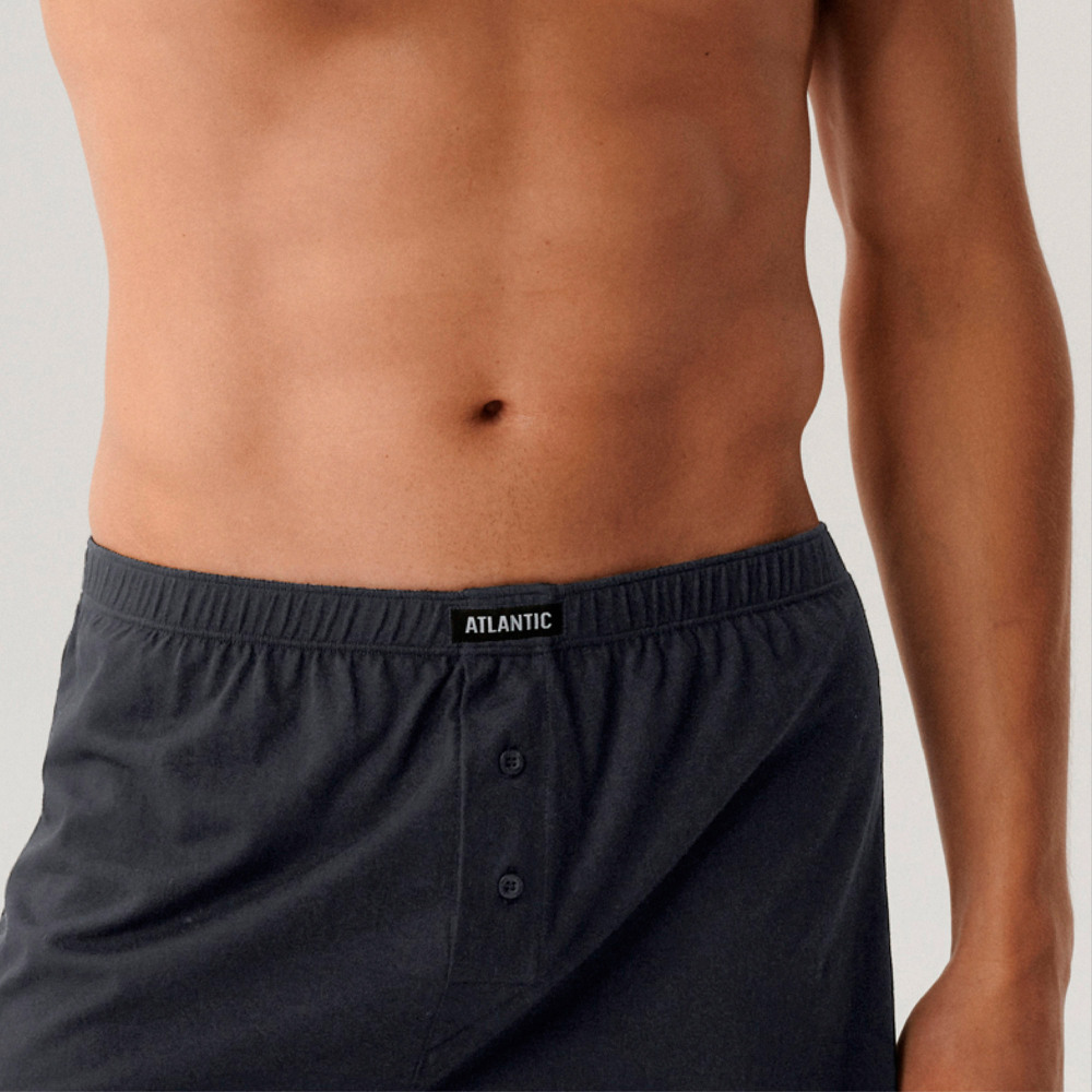 Мужские трусы боксеры графитовые набор 2в1 ATLANTIC Basic Man 2BMB-003