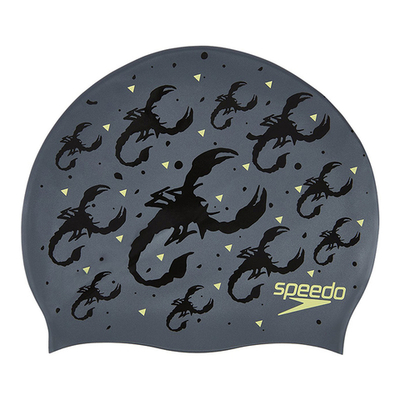 Шапочка для плавания силиконовая Speedo Slogan Print Cap Grey