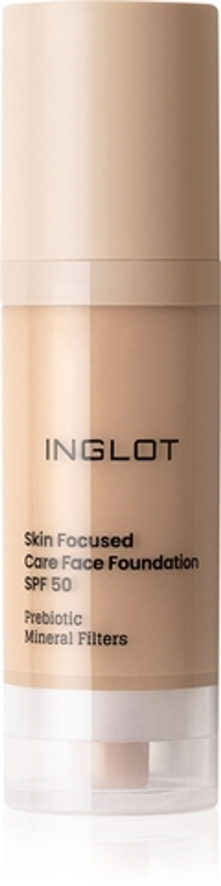 Inglot Skin Focused Care Face Foundation SPF 50 - Тональная основа с защитой SPF 50 оттенок 305 Peachy Beige, 30 ml
