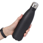 Термобутылка для напитков, нерж, 0.5 л, узк.горл, Daniks, Черный глитер, колба нерж сталь, SL-50ZL7