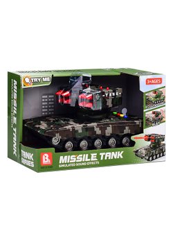 Игрушка Танк на батарейках, свет и звук (58069B)