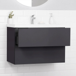 Комплект тумба ICON 80 (800х451х588) подвесная с раковиной CLARISSA 80 Графит