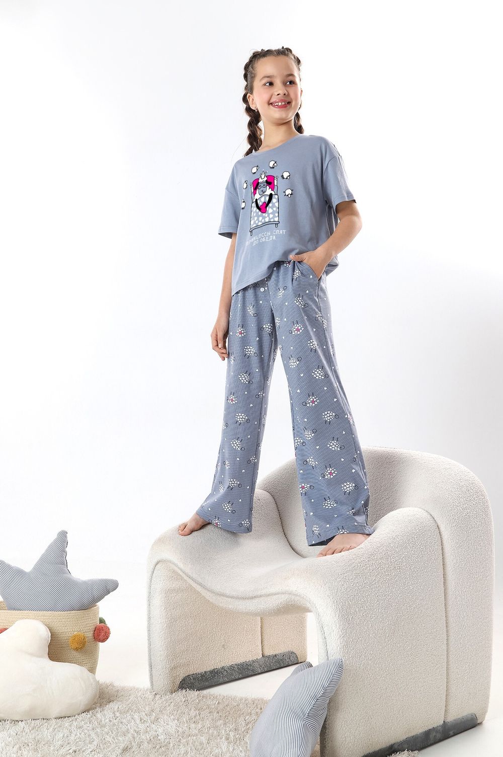 Костюм для девочки Долли-1 Виотекс СЕРЫЙ