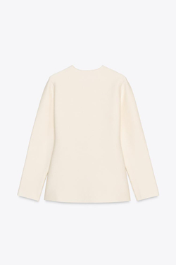 ZARA ОДНОТОННЫЙ КАРДИГАН, ЭКРЮ