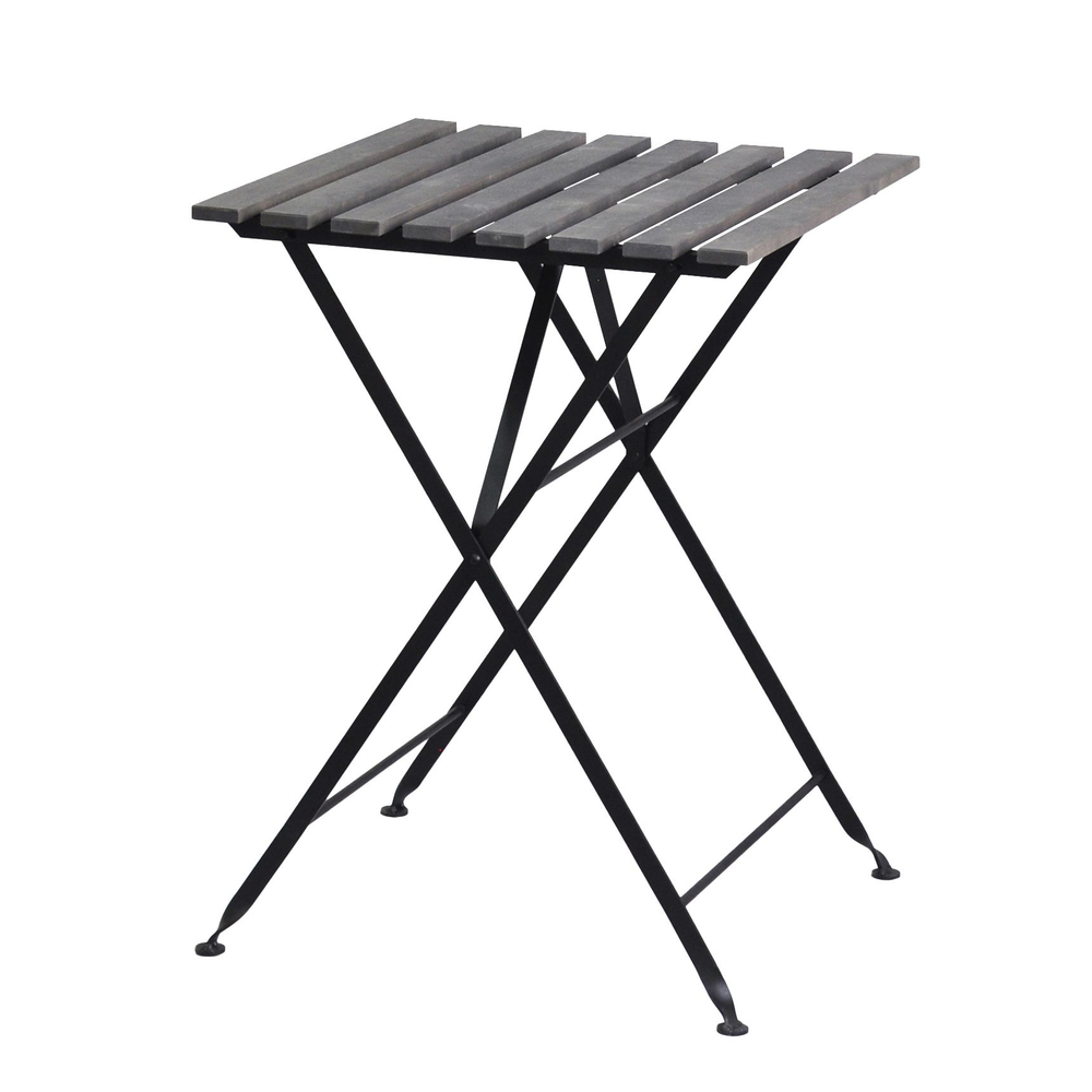 Стол раскладной 55х54х73, и 2 стула 39х28х79, Тэрно, кухонный, садовая мебель комплект, деревянные, графит, Dipriz