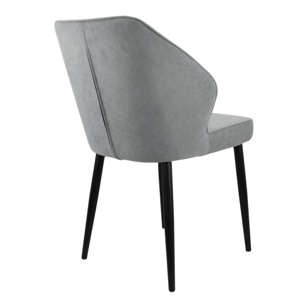 Стул "Берг" (арт. 323), велюр Бренди В20 светло-серый, ножки круглые черные