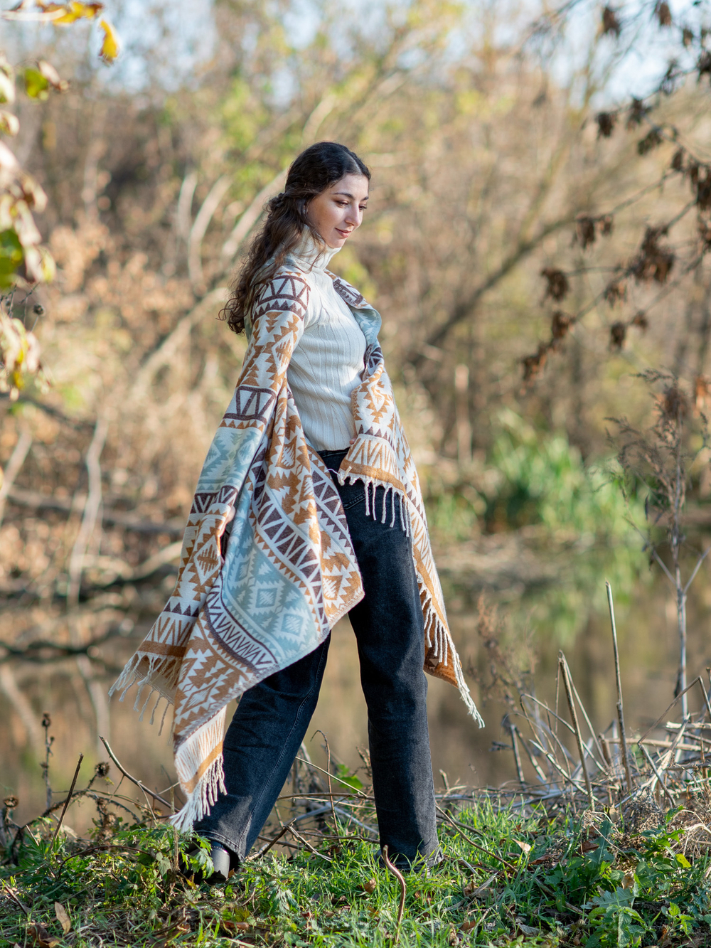 Шарф теплый с орнаментом Сканди