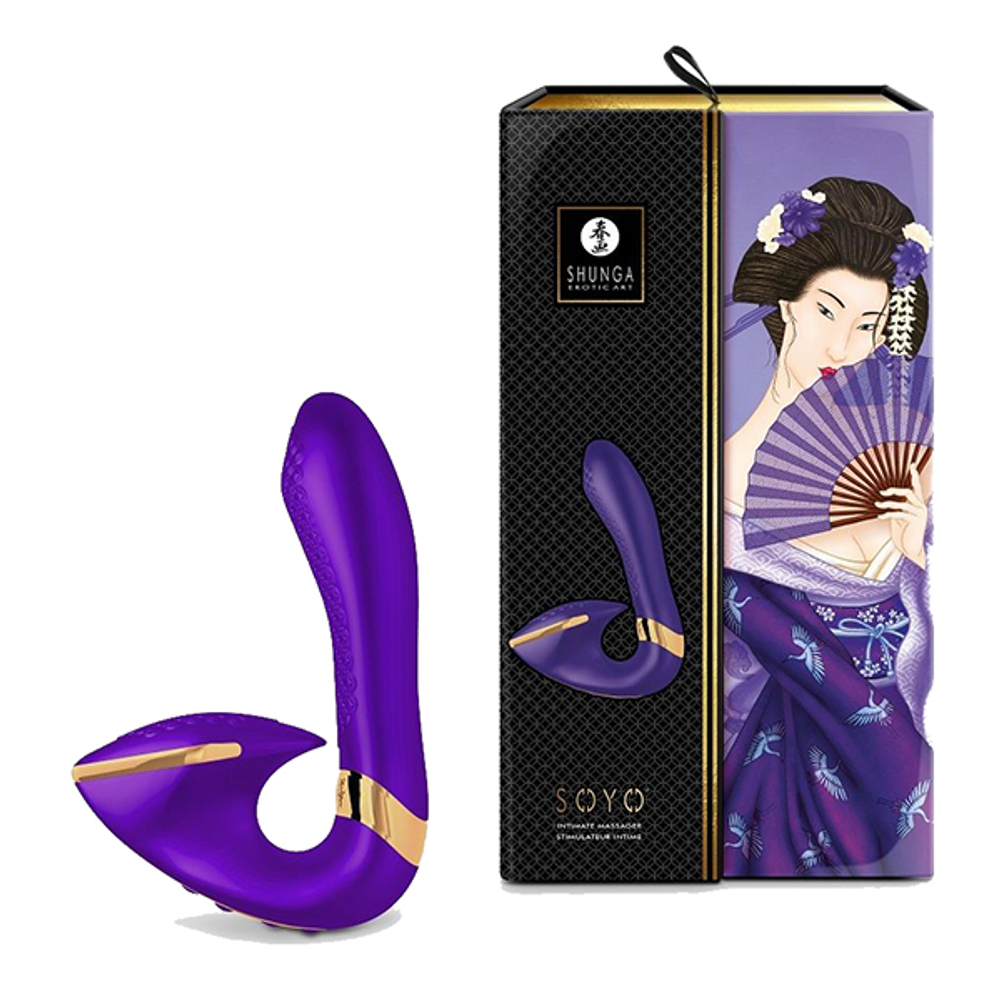 Фиолетовый вибростимулятор 17см Shunga SOYO SH-SOYO-403
