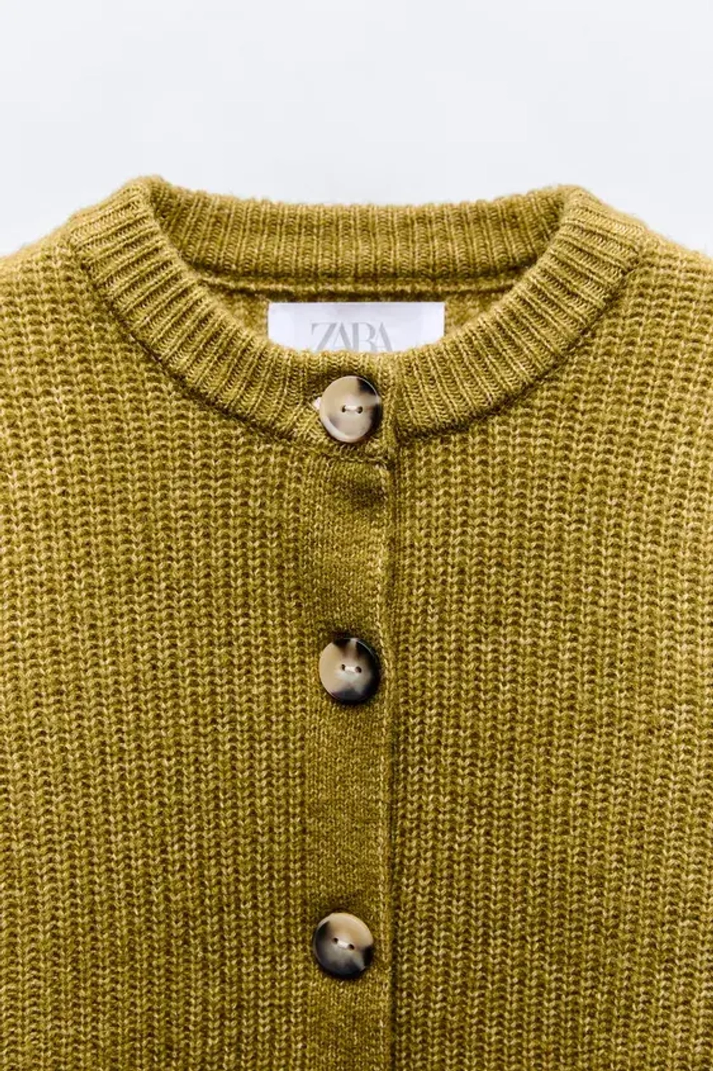 ZARA КАРДИГАН, ОЛИВКОВЫЙ