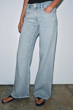 ZARA ДЖИНСЫ WIDE-LEG С НИЗКОЙ ПОСАДКОЙ — ZW COLLECTION, ВЫЦВЕТШИЙ СИНИЙ