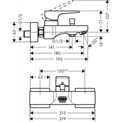 Смеситель Hansgrohe Metropol для ванны  32540000