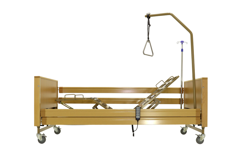 Кровать электрическая Med-Mos YG-1 (ЛДСП светлое дерево) с металлическими ламелями