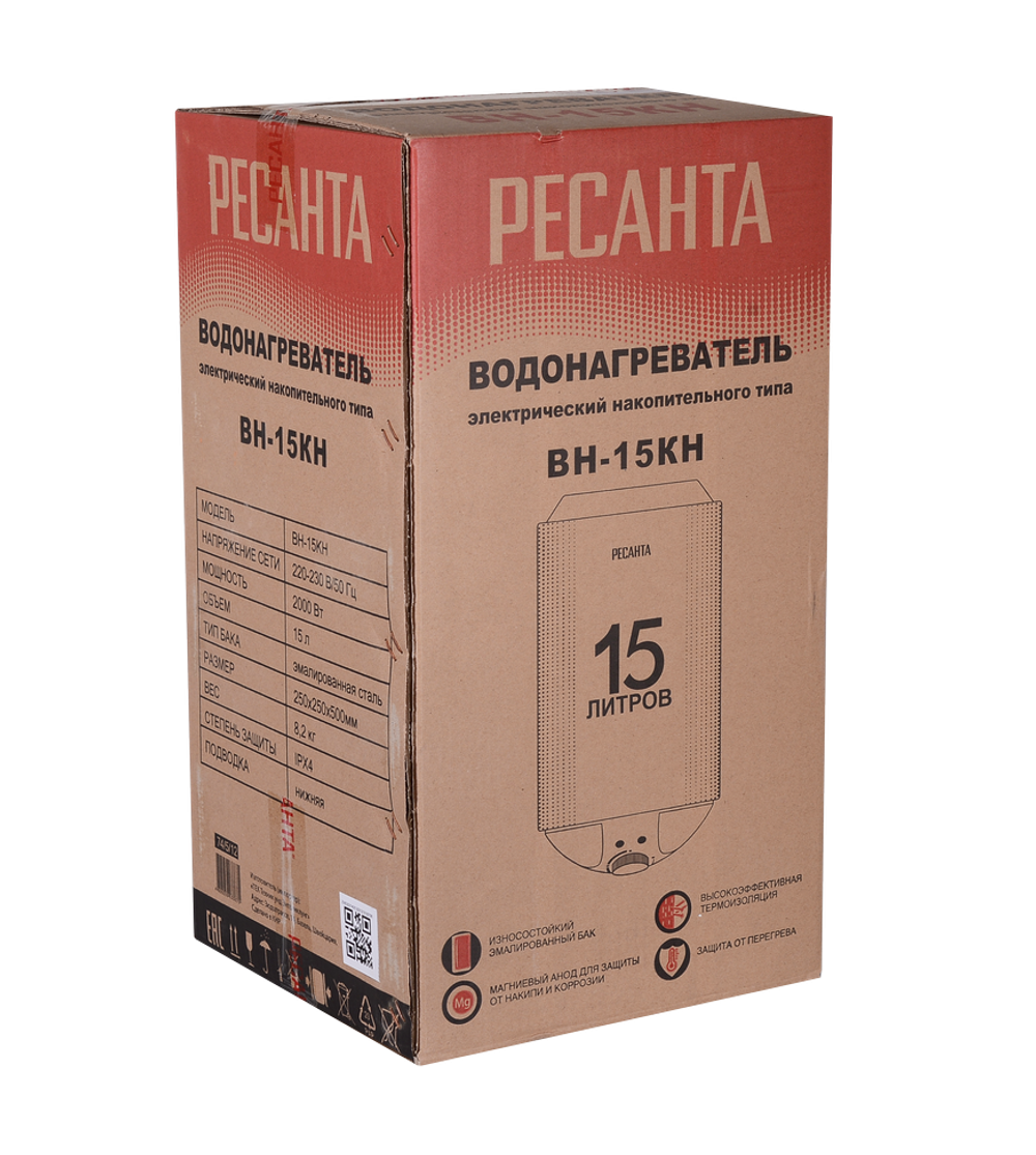 Водонагреватель накопительный ВН-15КН Ресанта