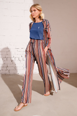 3615 Брюки женские (полоска мультиколор)