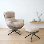 Кресло Bradex Home HUG серый в полоску, экокожа, шенилл