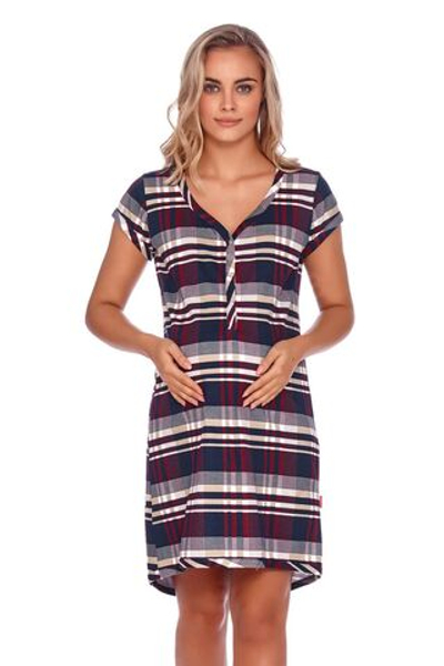 Хлопковая сорочка свободного кроя в крупную клетку (Размер: M) (Цвет: бордовый)