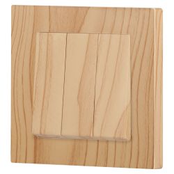 Выключатель Intro Accent 6-106-11 тройной, 10А-250В, IP20, СУ, AL/CU, сосна | Intro