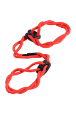 Красные верёвочные оковы на ноги (Цвет: красный)