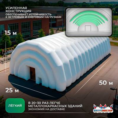Надувной ангар для футбола «Прорыв», 50×25×15 м