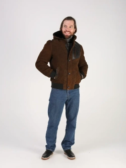 Дубленка натуральная куртка зимняя с капюшоном