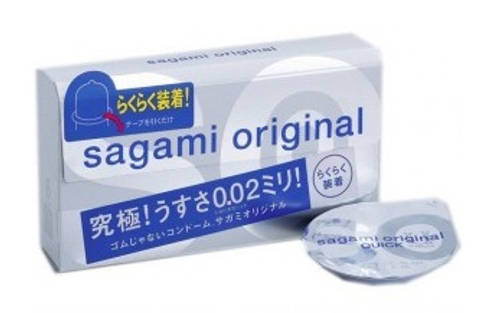 Презервативы Sagami Original 0.02 Quick – ультратонкие, 6 шт.