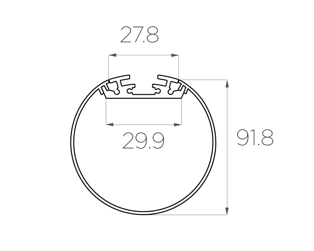 Профиль накладной алюминиевый LC-LP-1134-2 M-90 Anod