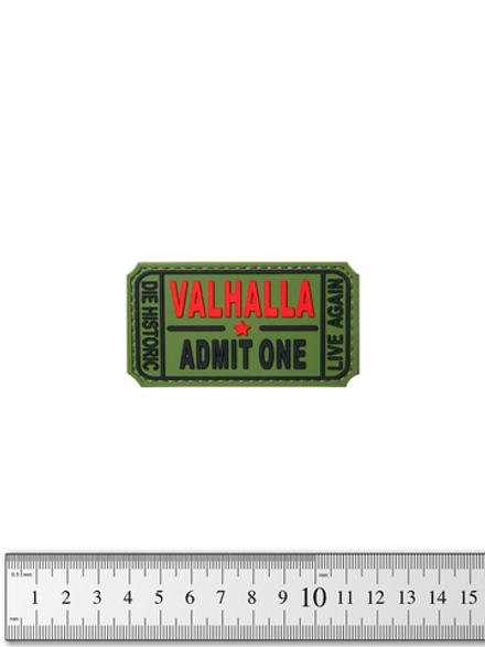 Шеврон Valhalla Admit One PVC. Олива