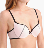 Персиковый бюстгальтер пуш-ап с сеткой поверх чашек (Размер: 80C) (Цвет: персиковый)