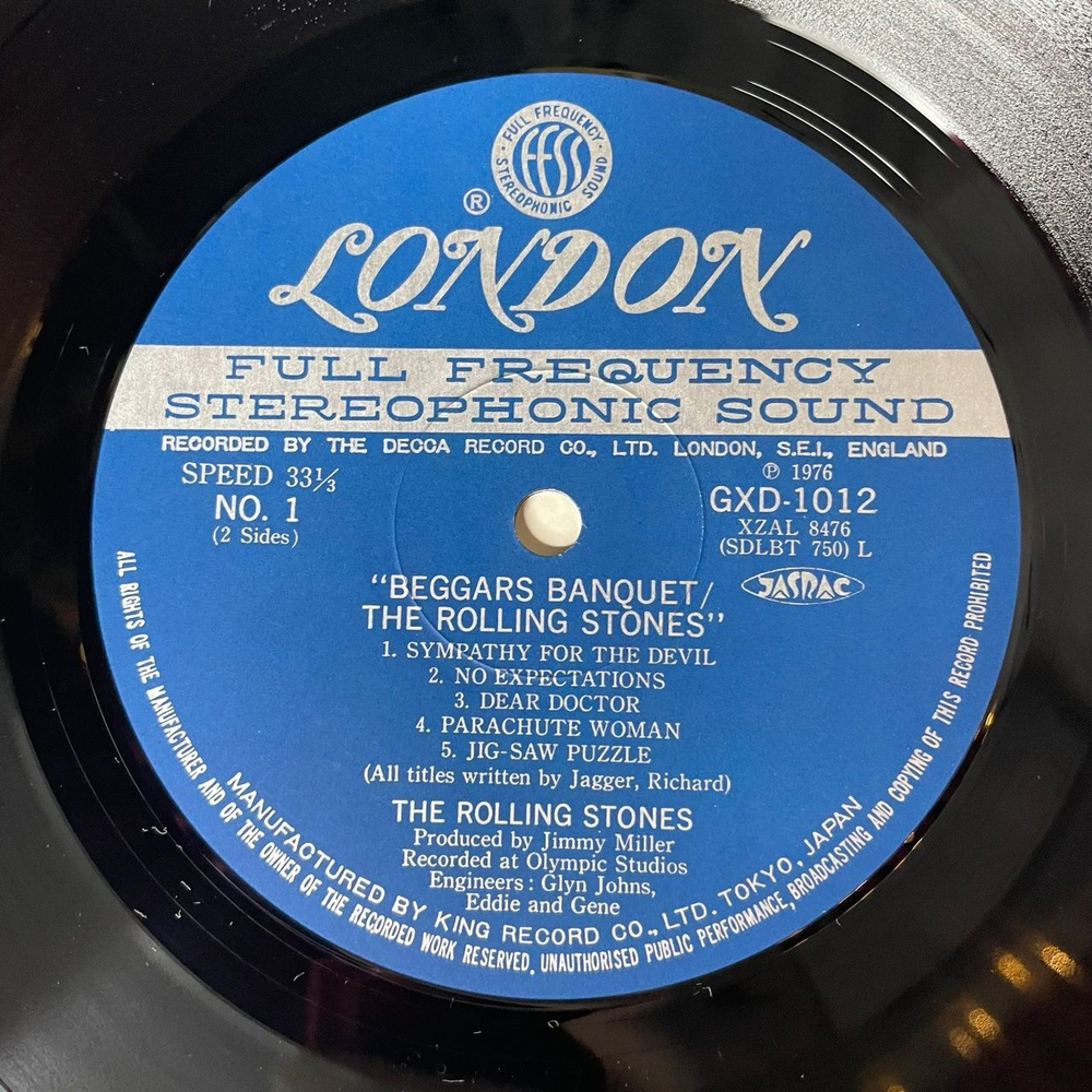 Винтажная виниловая пластинка LP Rolling Stones Beggars Banquet (Japan 1980) (No Obi) Sympathy For The Devil
