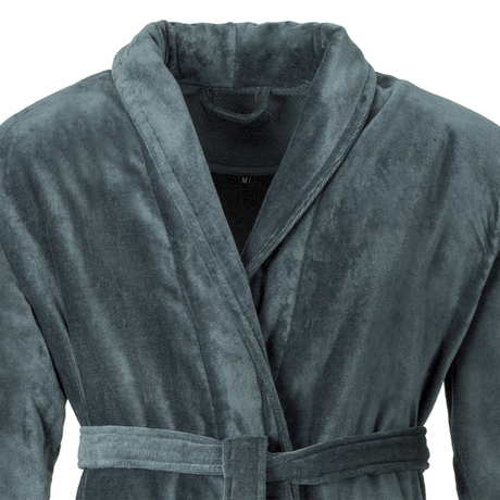 Халат махрово-велюровый Vossen Feeling 740 flanell серый